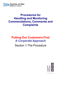 Procedures for Handling and Monitoring Commendations