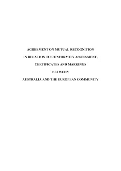 agreement on mutual recognition in relation to conformity