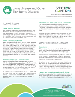 Lyme disease and Other Tick-borne Diseases