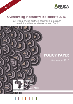 policy paper - Africa Progress Panel