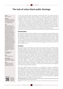 The task of urban black public theology