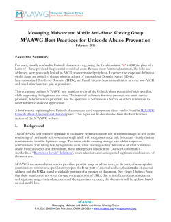 M3AAWG Best Practices for Unicode Abuse Prevention
