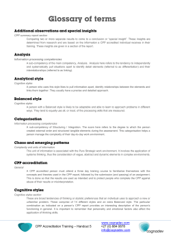 Glossary of terms
