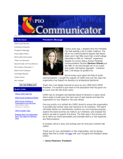 In This Issue Quick Links President`s Message Twelve years ago, I