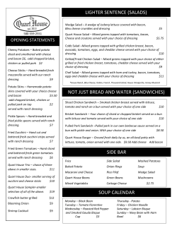 lighter sentence (salads) not just bread and water