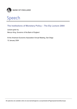 The Institutions of Monetary Policy - The Ely