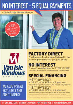 NO INTEREST - 5 equal payments