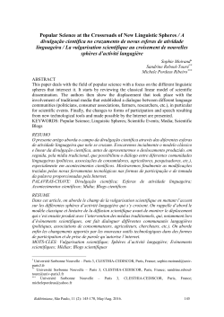 Popular Science at the Crossroads of New Linguistic Spheres / A