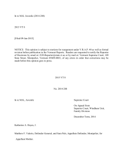 In re MK Juvenile - Vermont Judiciary