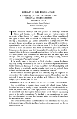 HARELIP IN THE HOUSE MOUSE I. EFFECTS OF THE EXTERNAL