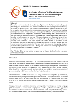 Developing a Strategic Task-based Grammar