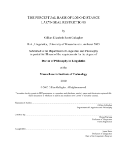 the perceptual basis of long-distance laryngeal restrictions