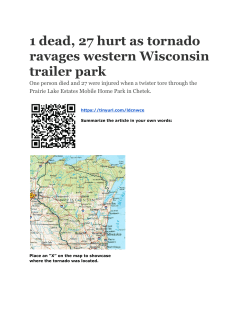 1 dead, 27 hurt as tornado ravages western Wisconsin trailer park