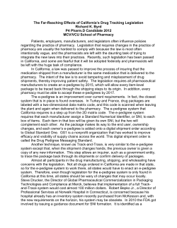 The Far-Reaching Effects of California`s Drug Tracking Legislation