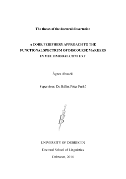 The theses of the doctoral dissertation ACORE