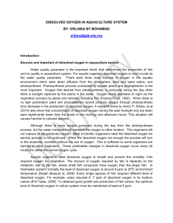 DISSOLVED OXYGEN IN AQUACULTURE SYSTEM BY: ERLIANA