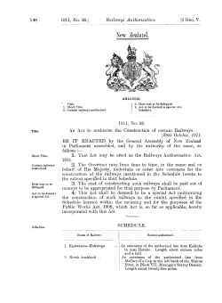 2 GEO V 1911 No 26 Railways Authorization
