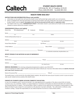 Health forms - Caltech Health Center