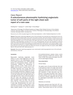 Case Report A subcutaneous pleomorphic hyalinizing angiectatic