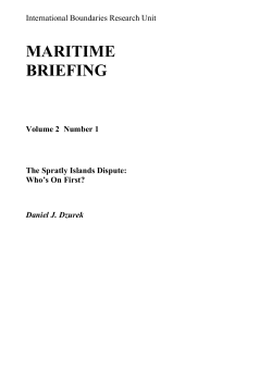The Spratly Islands Dispute: Who`s On First?
