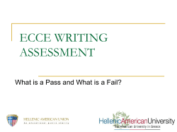 ECCE WRITING ASSESSMENT: