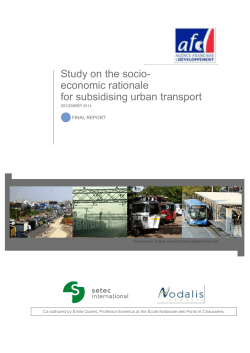 Study on the socio- economic rationale for subsidising urban
