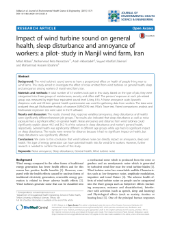 Impact of wind turbine sound on general health, sleep disturbance