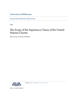The Scope of the Supremacy Clause of the United