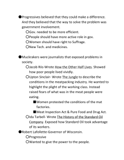 Progressives believed that they could make a difference