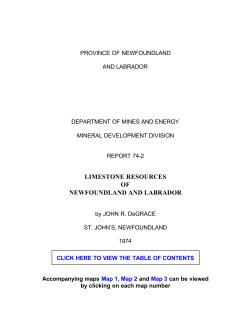 LIMESTONE RESOURCES OF NEWFOUNDLAND AND LABRADOR