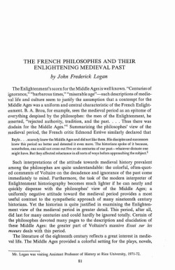 the french philosophes and their enlightening medieval past