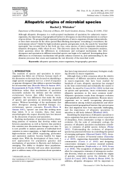 Allopatric origins of microbial species