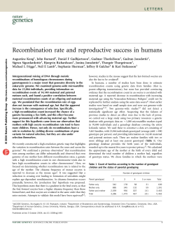 Recombination rate and reproductive success in humans