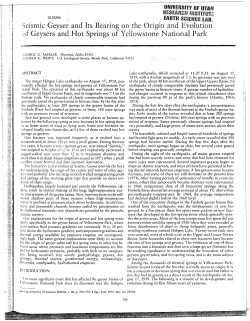 Seismic Geyser and Its Bearing on the Origin and Evolution
