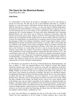 The Quest for the Historical Hooker