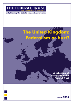 The United Kingdom: Federalism or bust?