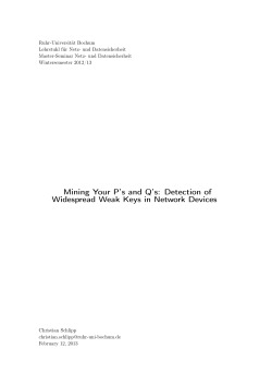 Mining Your P`s and Q`s - Lehrstuhl f&uuml;r Netz