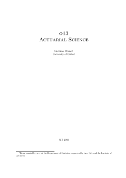 o13 Actuarial Science - Oxford University Statistics