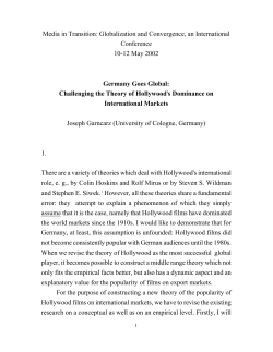 Hollywood as an Instrument of European Integration