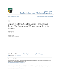 Imperfect Information In Markets For Contract Terms: The Examples