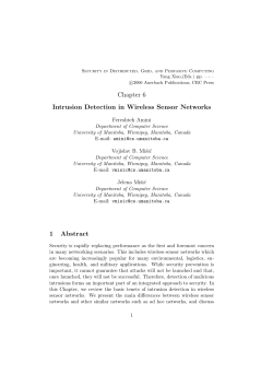 Intrusion Detection in Wireless Sensor Networks