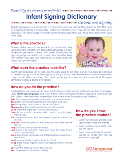 Infant Signing Dictionary - Center for Early literacy Learning