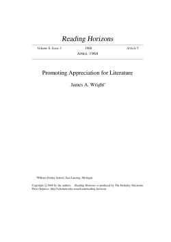 Promoting Appreciation for Literature