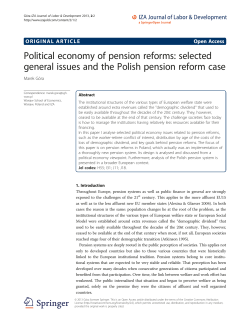 Political economy of pension reforms: selected general issues and
