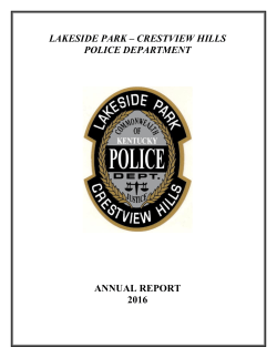 Annual Report 2016 - Lakeside Park