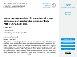 Interactive comment on &ldquo;Size resolved airborne particulate