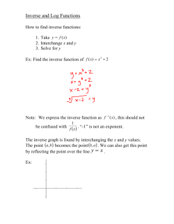 Inverse and Log Functions - Mathematiques