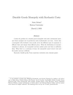 Durable Goods Monopoly with Stochastic Costs