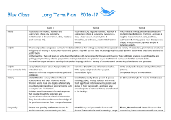 Blue Class Curriculum