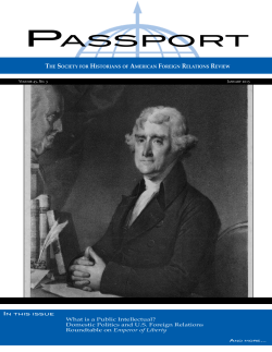 passport - The Society for Historians of American Foreign Relations